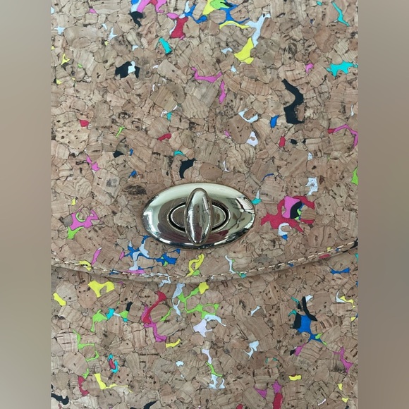 Street Level Cork Color Splash / Paint Splash Clutch Purse, 12.5”x 8” 100% cork. - Picture 3 of 7